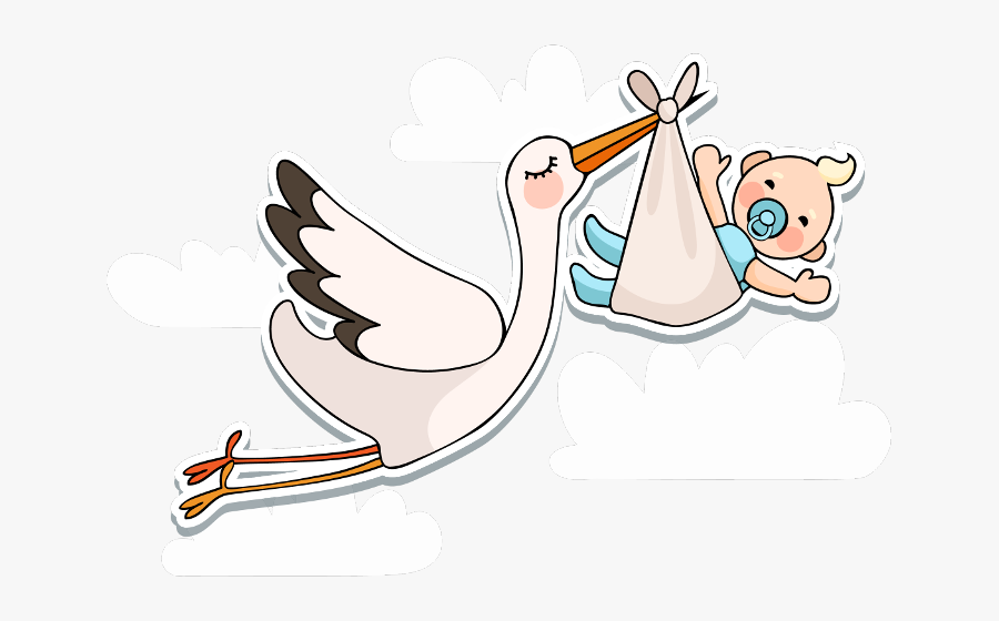 Baby Bird Stork Freetoedit - Stork Girl Png, Transparent Clipart
