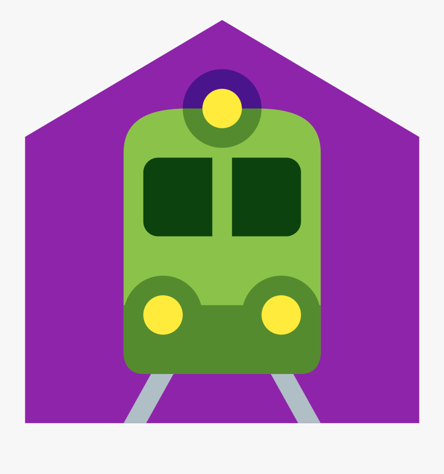 Railway Station Clipart Green Train - Illustration, Transparent Clipart