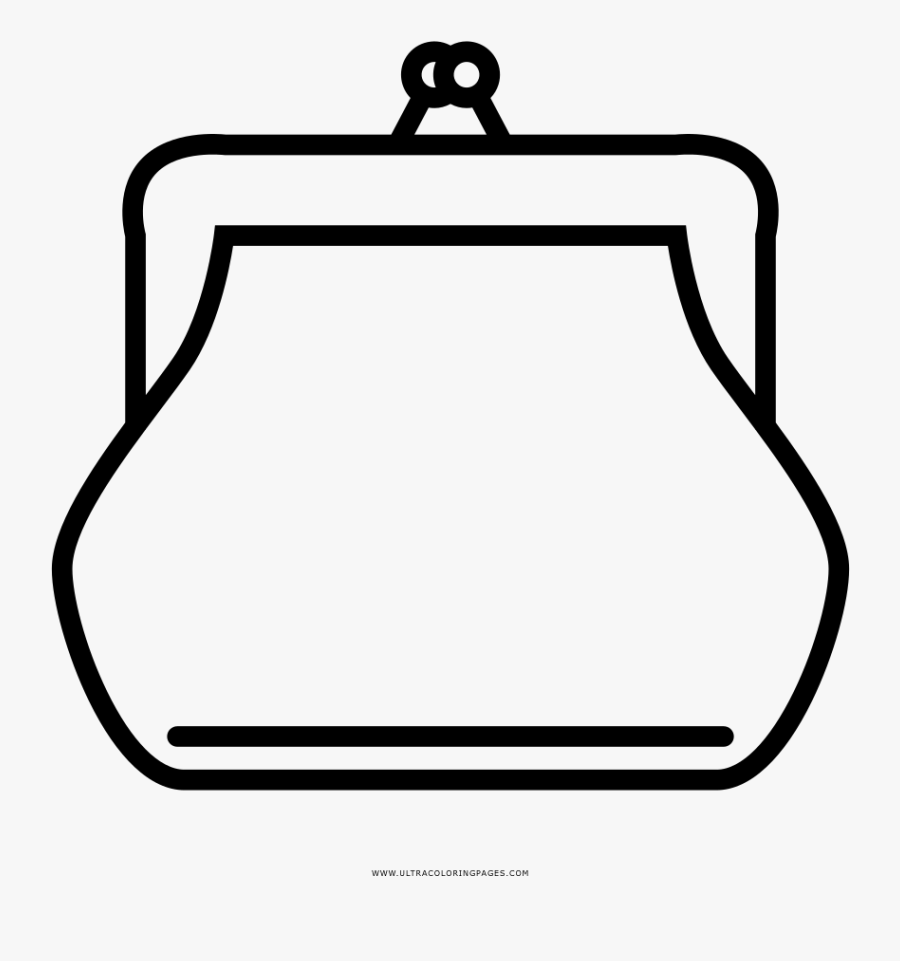 Coin Purse Coloring Page, Transparent Clipart