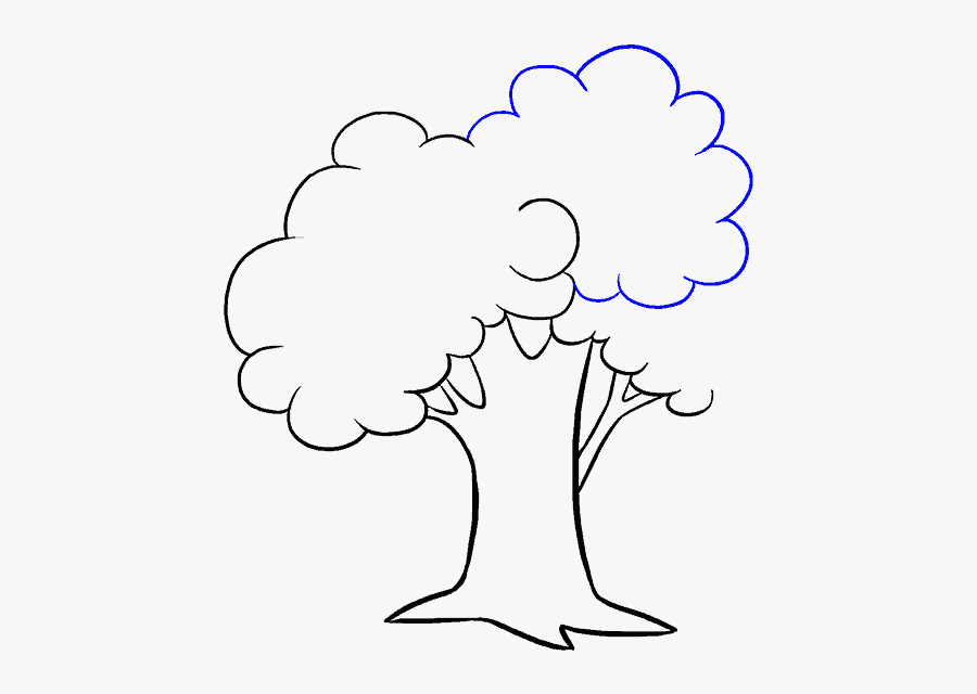 How To Draw Cartoon Tree - Draw A Cartoon Tree, Transparent Clipart