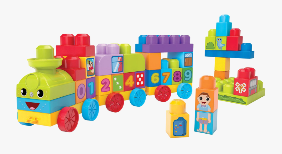 Toy Mega Train 123 Block Learning Brands Clipart - Mega Bloks First Train, Transparent Clipart