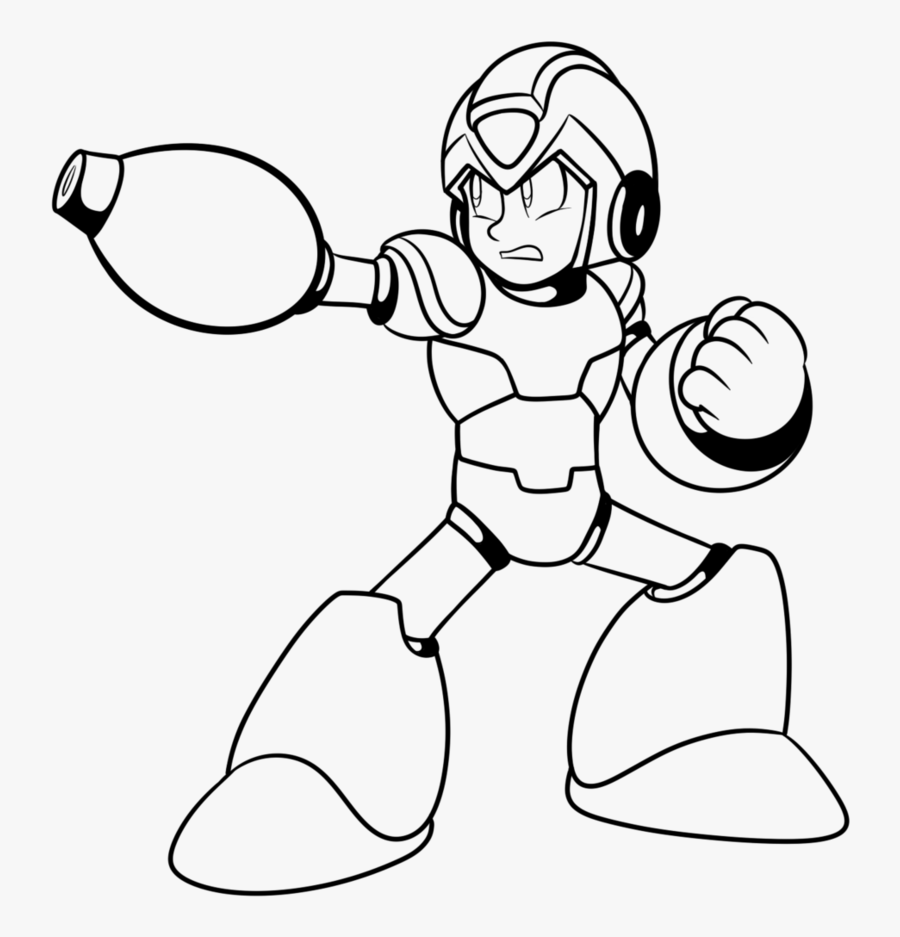 Mega Man Clipart Black And White - Mega Man Black And White, Transparent Clipart