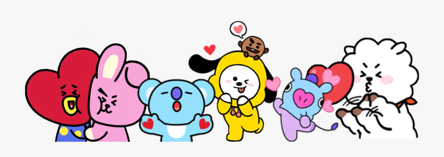 #bts #bt21 #chimmy #cooky #tata #koya #mang #rj #shooky - Bt21 Chimmy Dan Cooky, Transparent Clipart