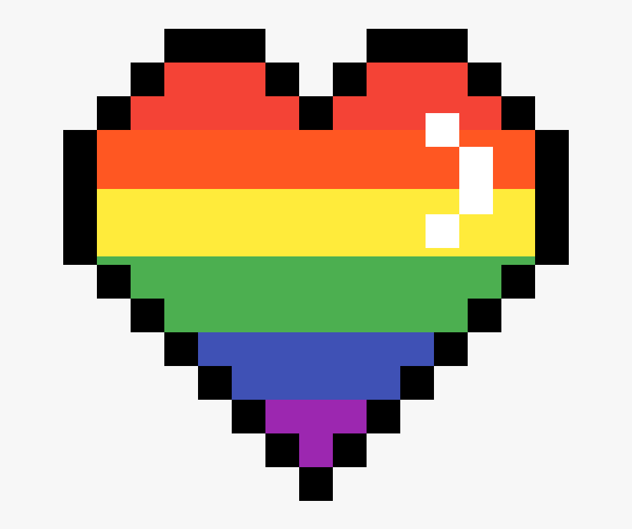Transparent Rainbow Heart Png - Rainbow Pixel Heart Png, Transparent Clipart