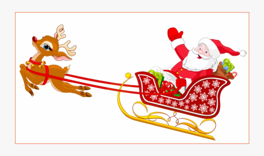 Sleigh Royalty Free Stock Amazing Santa And Reindeer - Santa Sleigh Clipart, Transparent Clipart