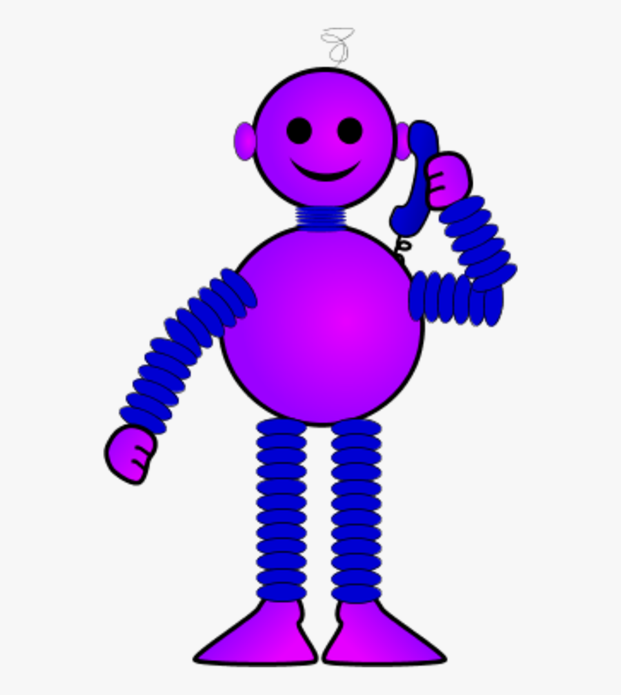 Robot Talking On Telephone - Tongue Twisters Funny Jokes, Transparent Clipart