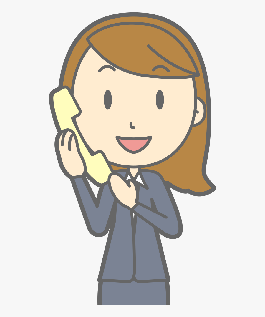 Female Using Telephone - Telephone Girl Clipart, Transparent Clipart