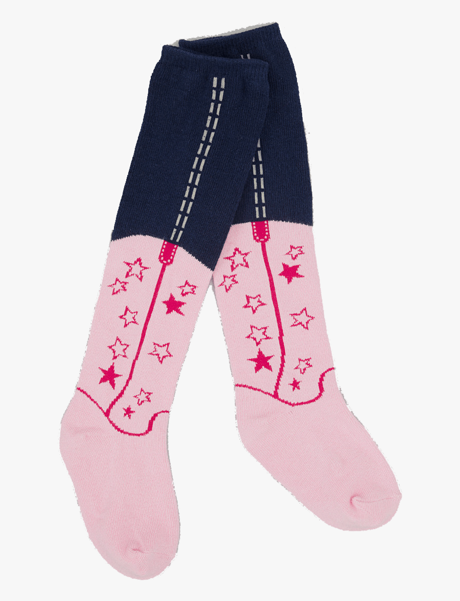 Boot Leg Socks- Pink Stars - Sock, Transparent Clipart
