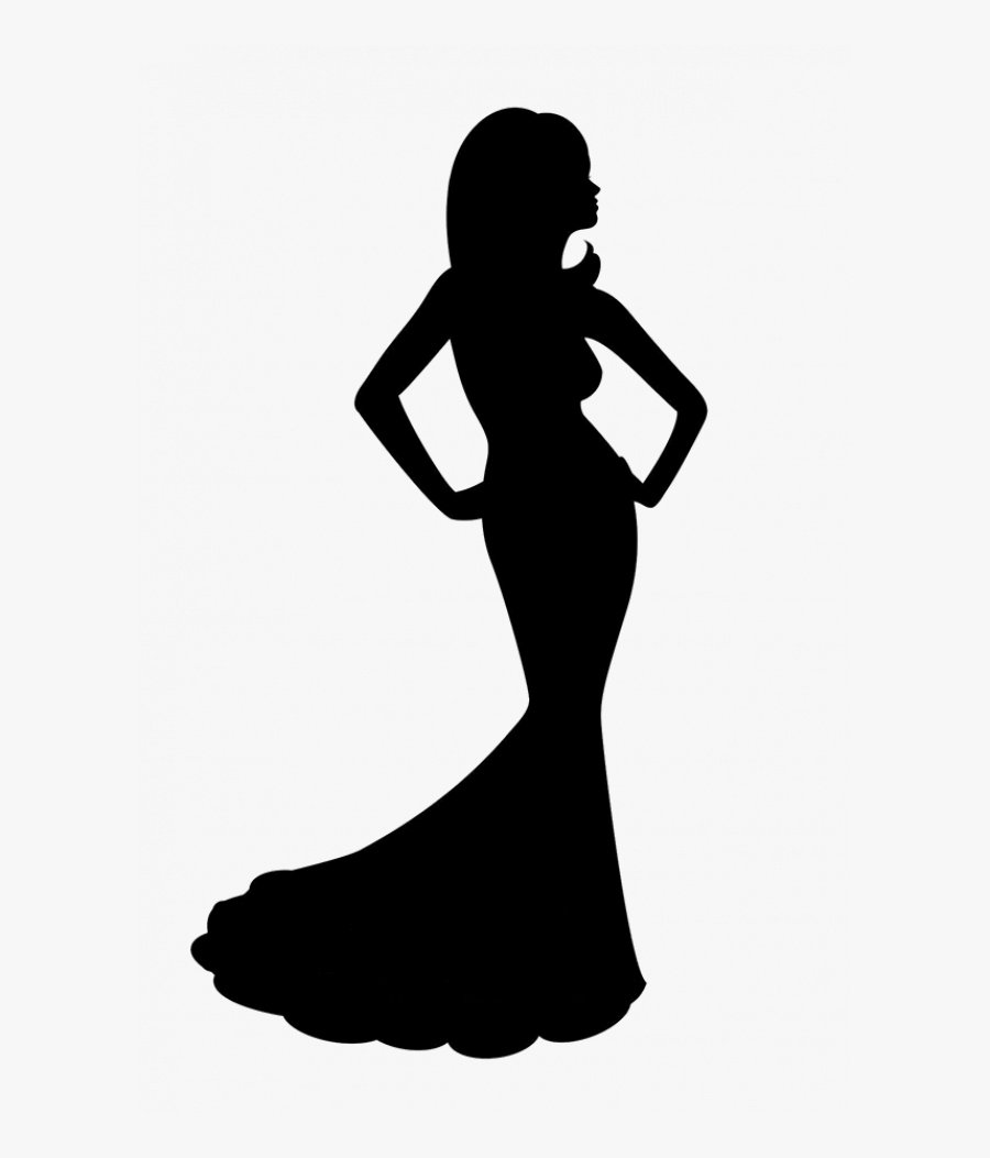 Woman In Dress Silhouette Clipart , Png Download - Woman In Dress Silhouette Png, Transparent Clipart