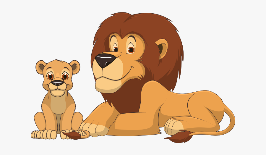 Clipart Gülen Aslanlar - Lion And Baby Clipart, Transparent Clipart