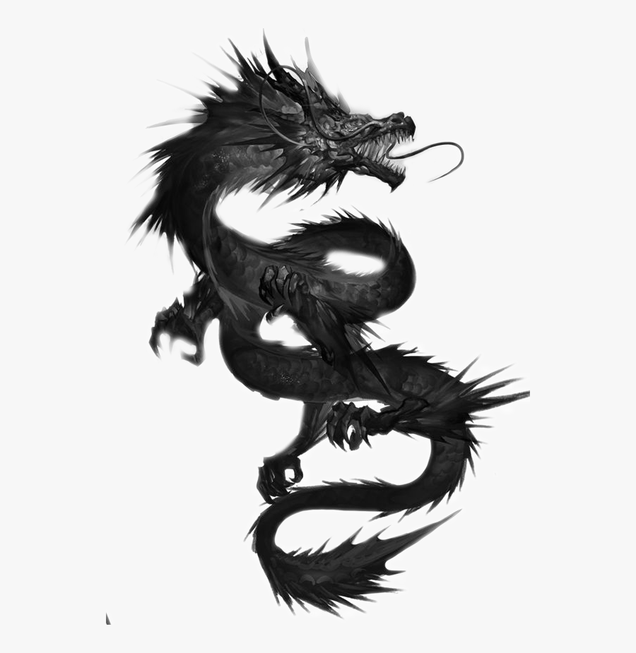 Transparent Tattoo Machine Png - Black Dragon Drawing, Transparent Clipart