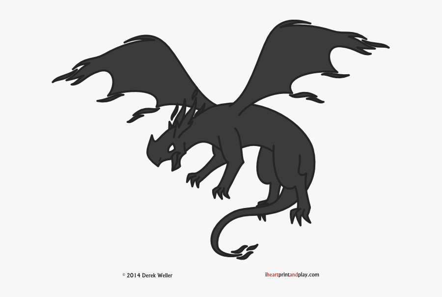 Dragon Carnivora Cartoon Silhouette Black - Illustration, Transparent Clipart