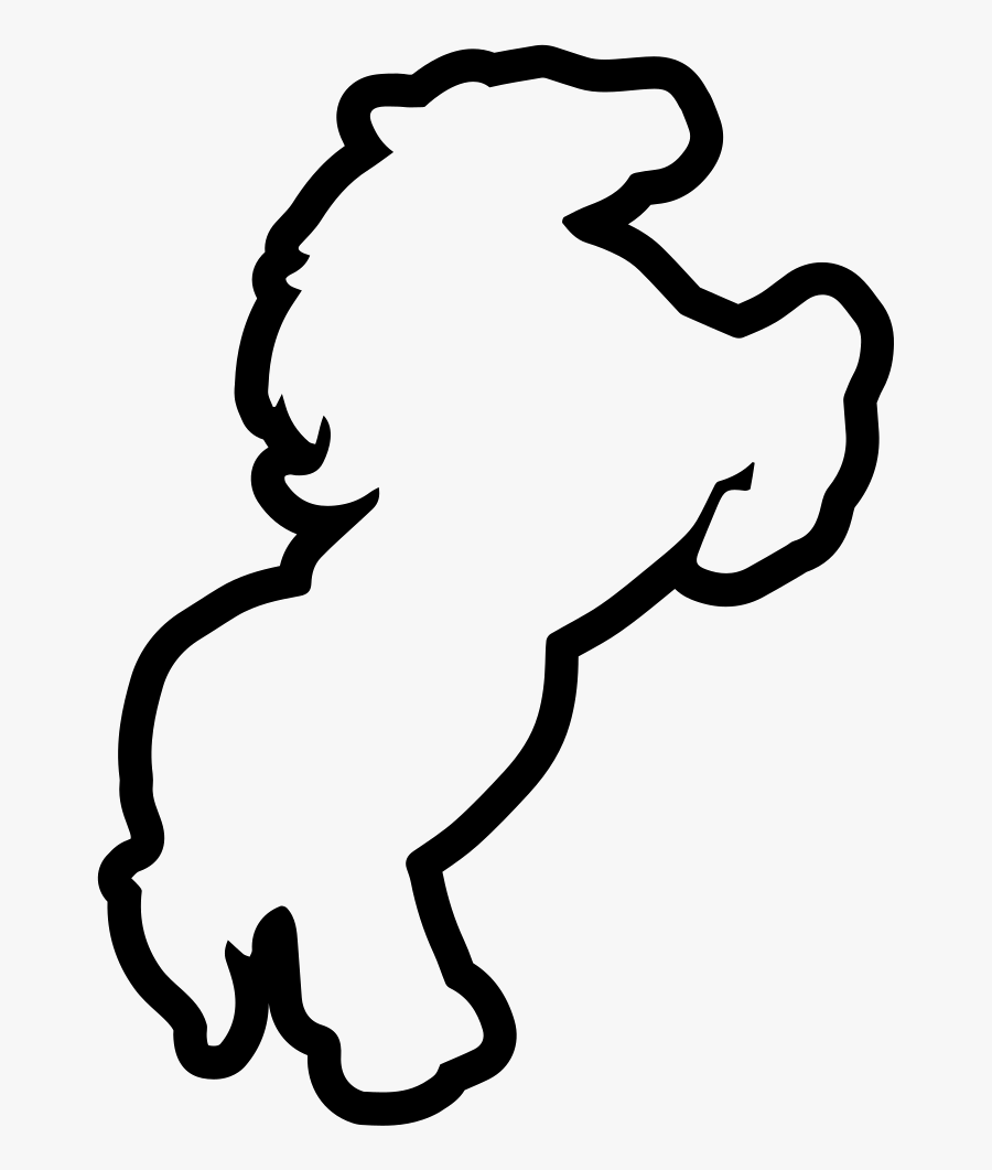 Horse Outline Raising Feet Side View - Clip Art, Transparent Clipart