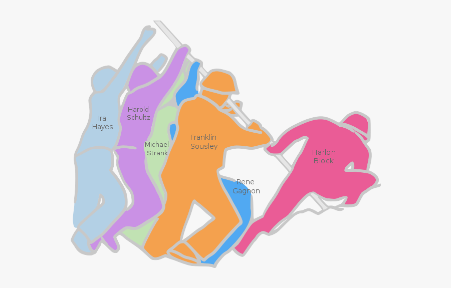 Raising The Flag Outline - Raising The Flag On Iwo Jima Outline, Transparent Clipart