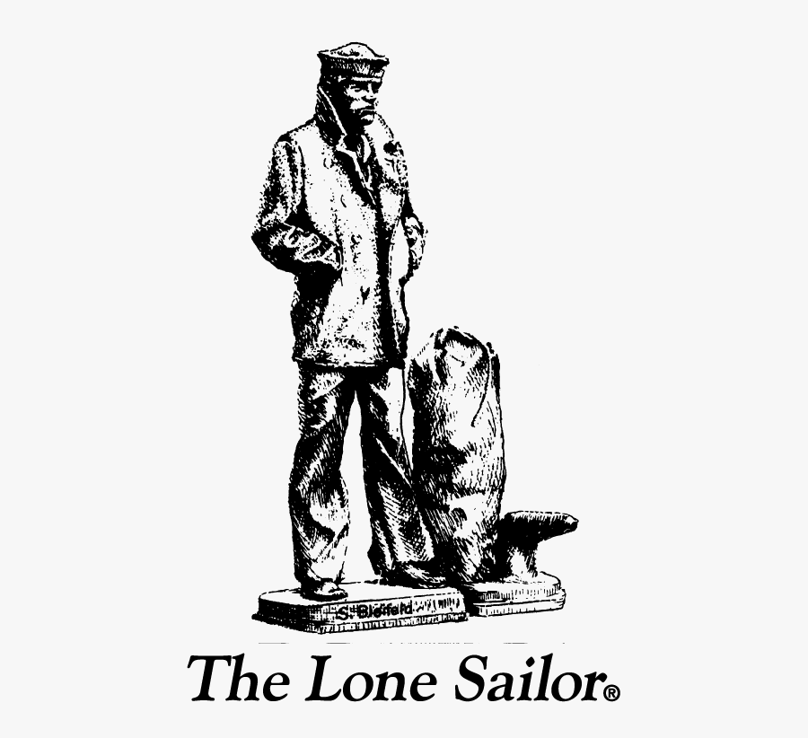 Lone Sailor Black And White, Transparent Clipart