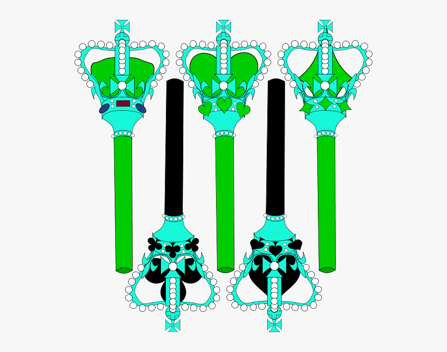 Stylized Sceptre For Card Faces - King Staff Drawing, Transparent Clipart