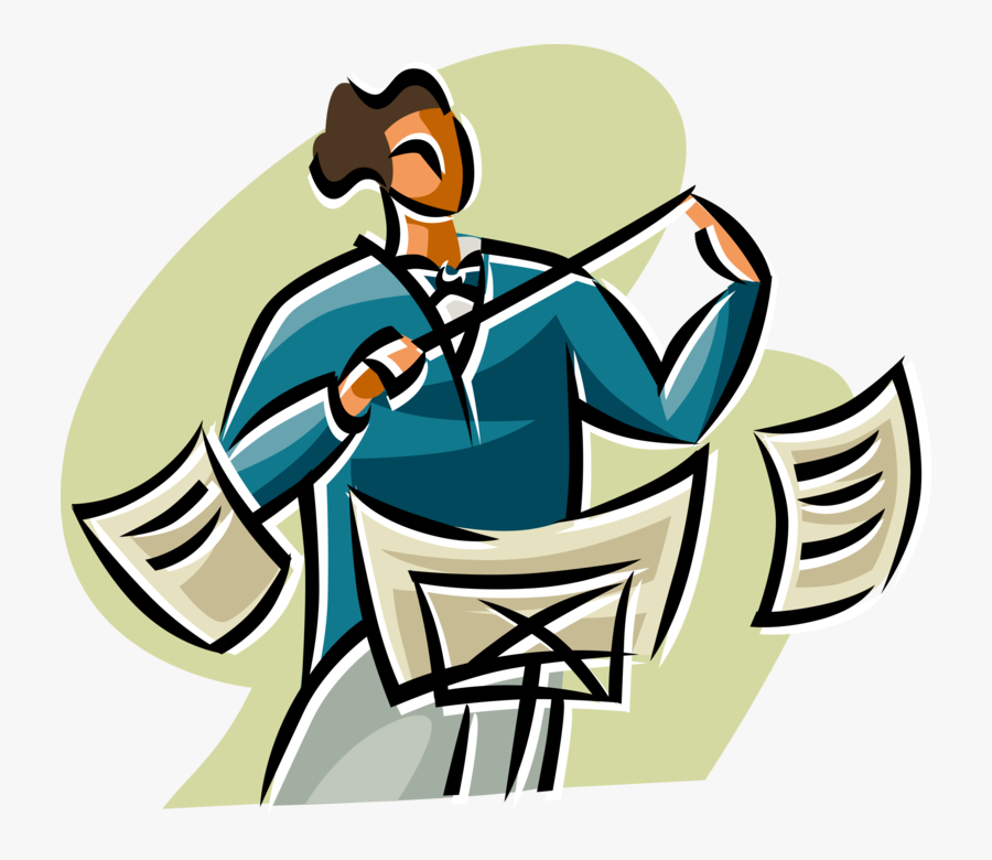 Vector Illustration Of Orchestra Maestro Conductor, Transparent Clipart