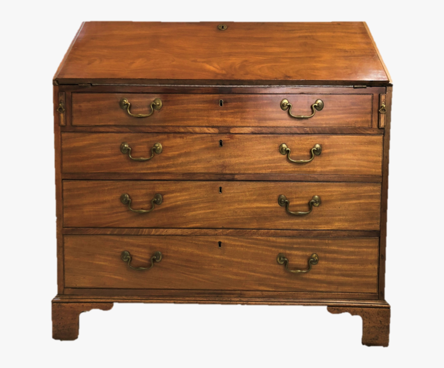 18th Century English Bureau Desk, Mahogany, Slant/ - Chest Of Drawers, Transparent Clipart