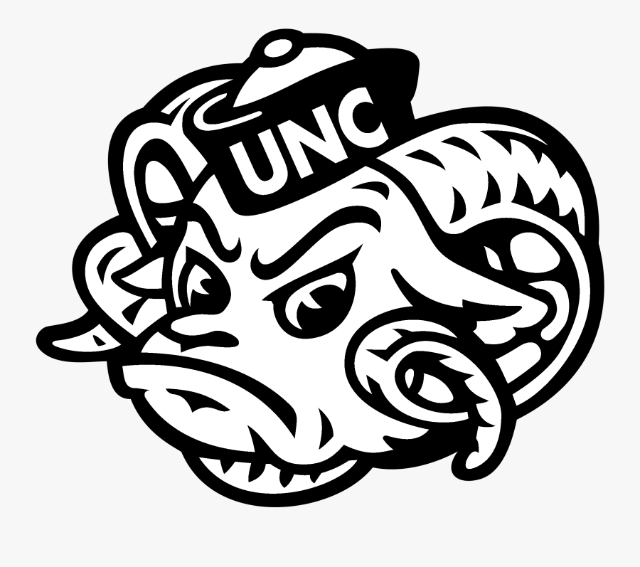 Unc Tar Heels Logo Black And White - North Carolina Tar Heels, Transparent Clipart