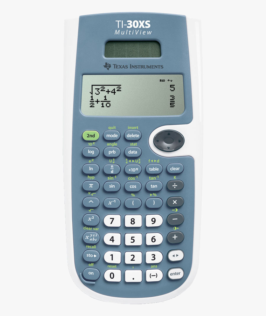Texas Instruments Ti-30xs Multiview Calculator - Texas Instruments Calculator, Transparent Clipart