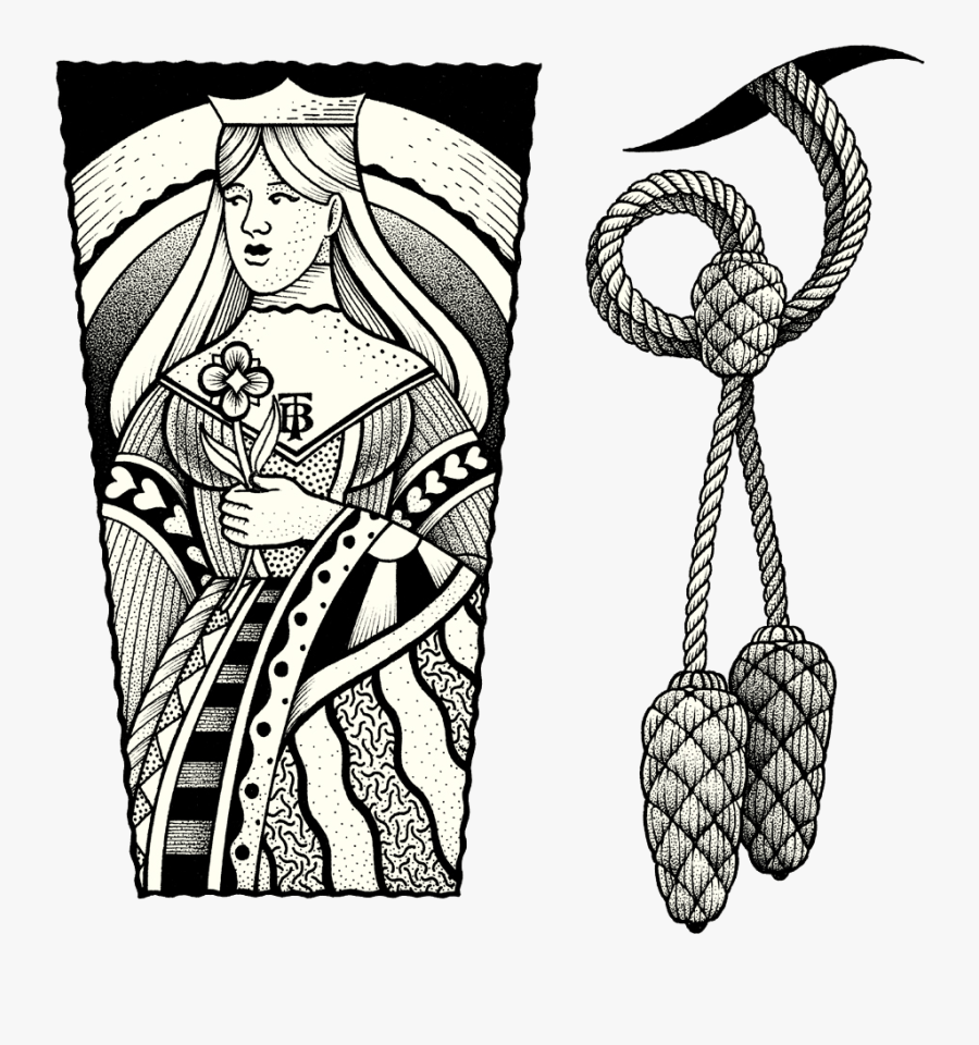 Doodle Illustration Queen Transprent - Poker, Transparent Clipart