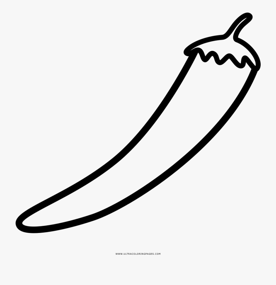 Chili Pepper Coloring Page, Transparent Clipart