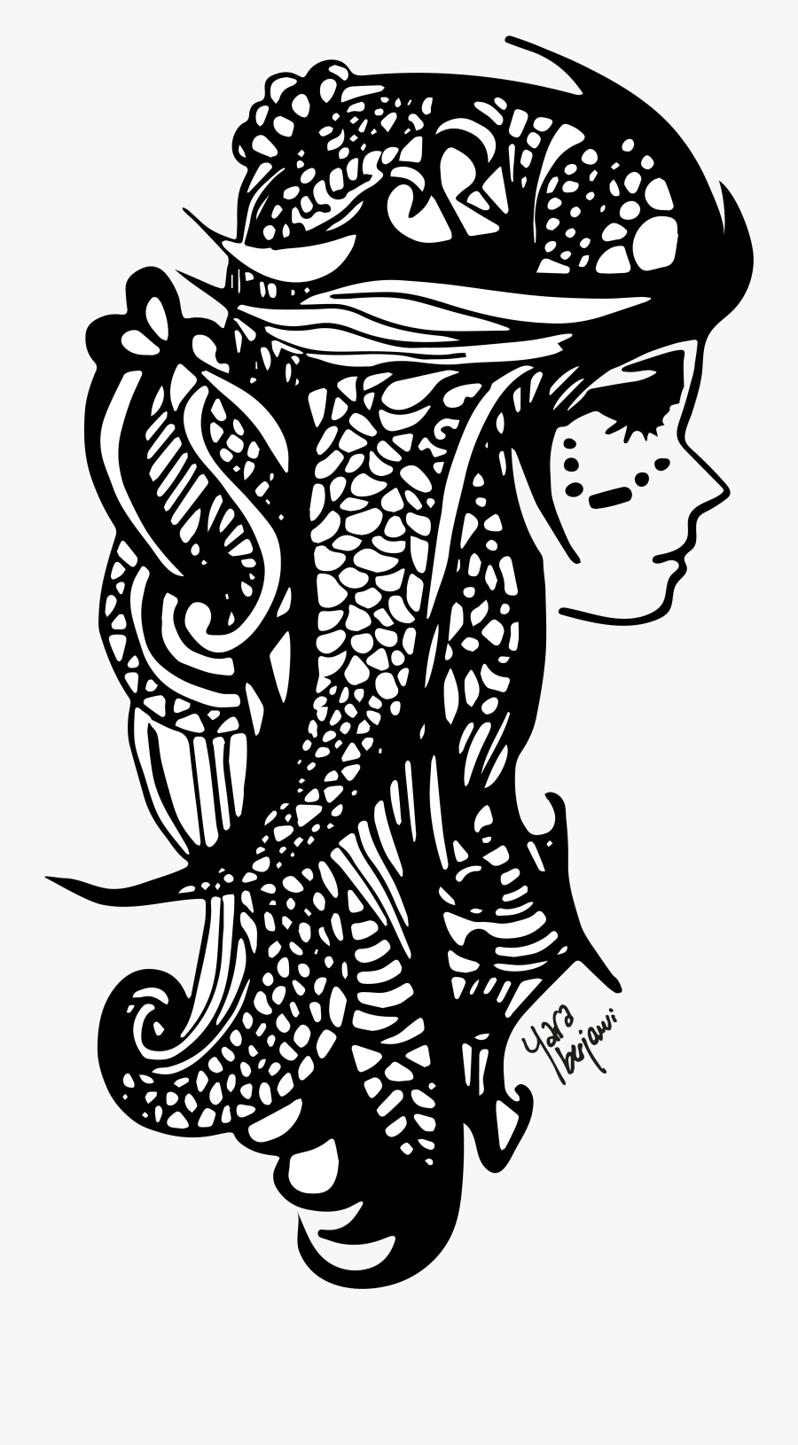 Drawing Detail Hair - Illustration, Transparent Clipart