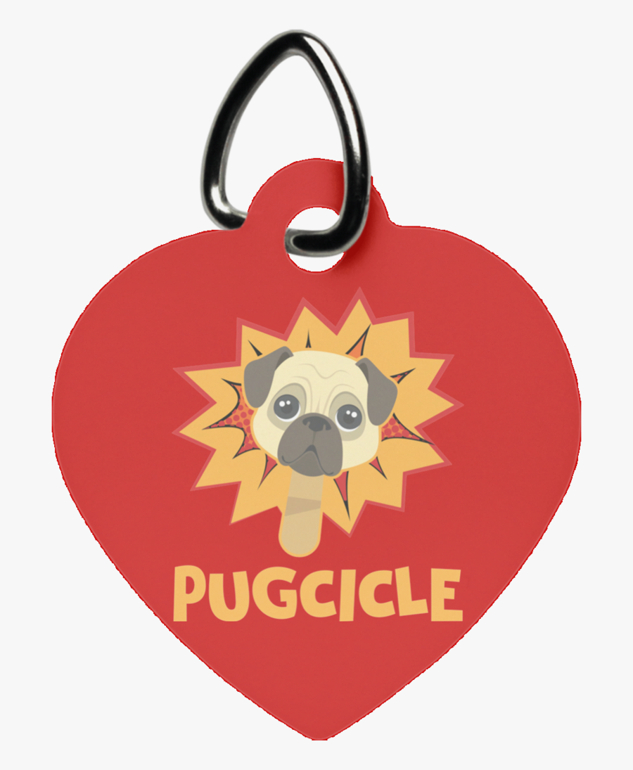 Pug Heart Pet Tag - Leash, Transparent Clipart
