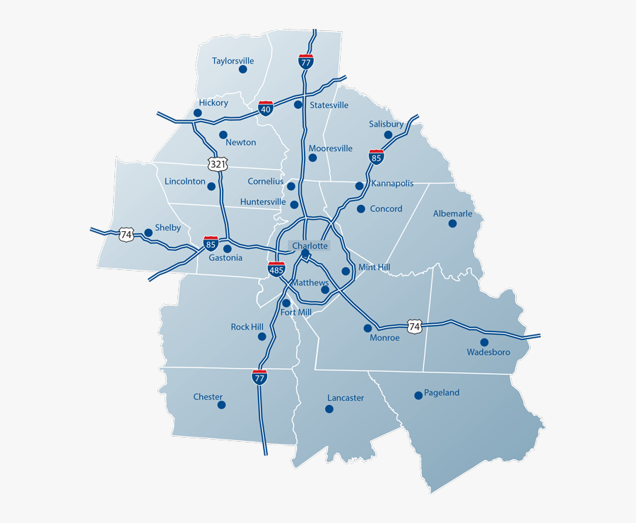 Charlotte Nc County Map, Transparent Clipart