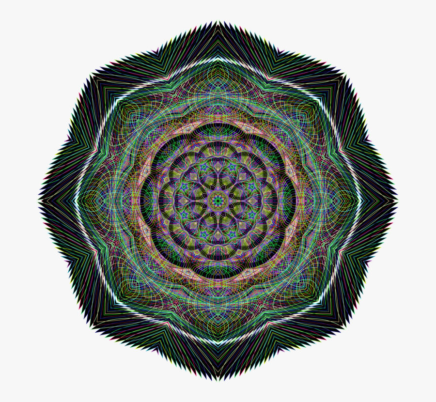 Plant,art,symmetry - Psychedelic Mandala Art Hd, Transparent Clipart