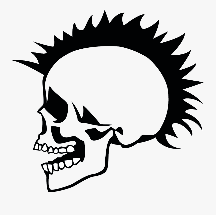 Punk Hair Skull Png - Punk Rock Skulls, Transparent Clipart