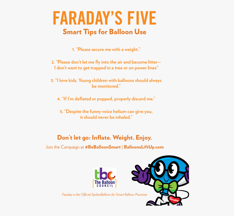 Farday"s 5 Tips Card8 - Balloon Council, Transparent Clipart