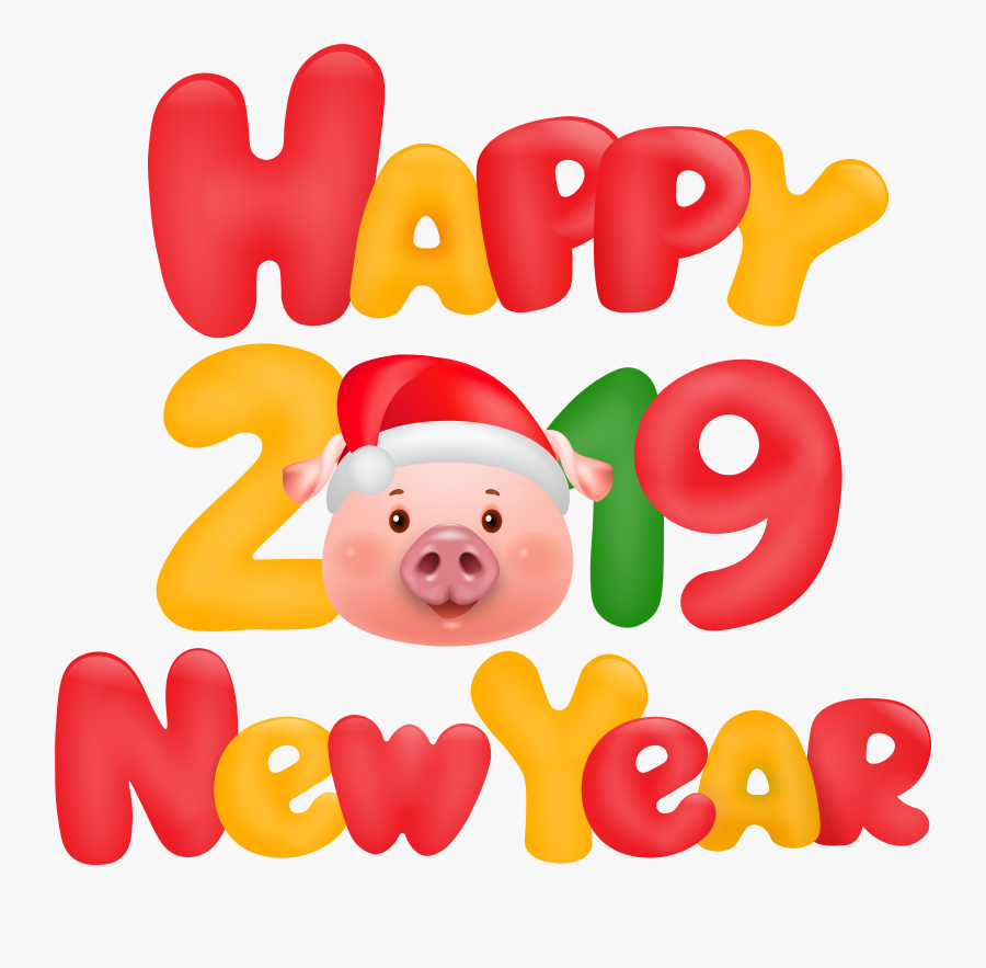 Happy New Year 2019 Clipart Cartoon, Transparent Clipart