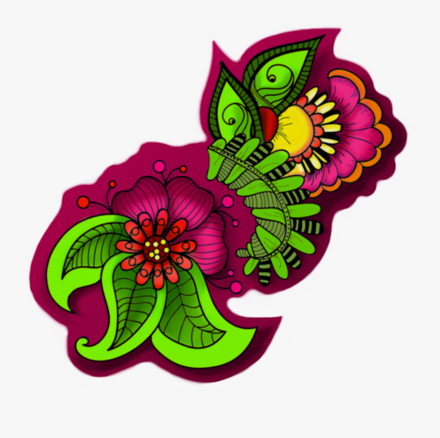 #zentangle #flowers #colorful #mycoloring Iemade From - Illustration, Transparent Clipart