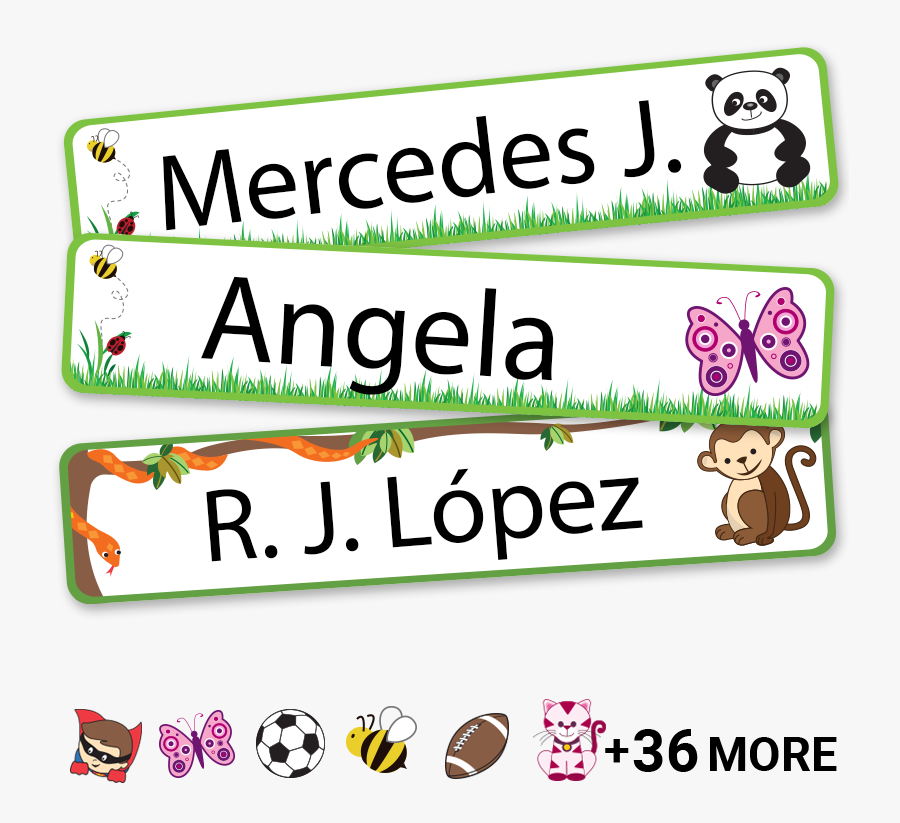 Extra Large Kids Labels With Icons, Transparent Clipart