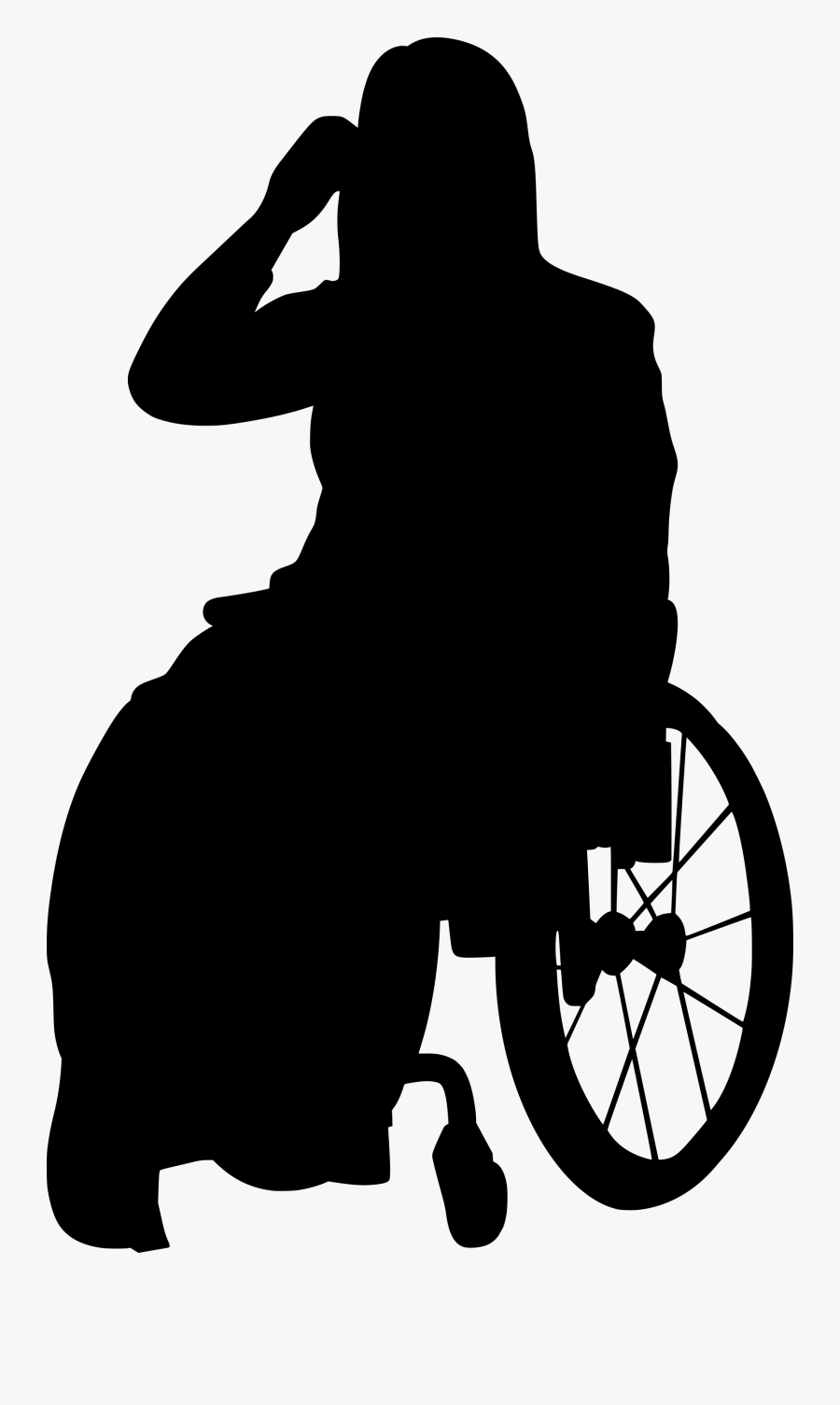 Handicap Disabled Transparent - Silhouette Person In Wheelchair, Transparent Clipart