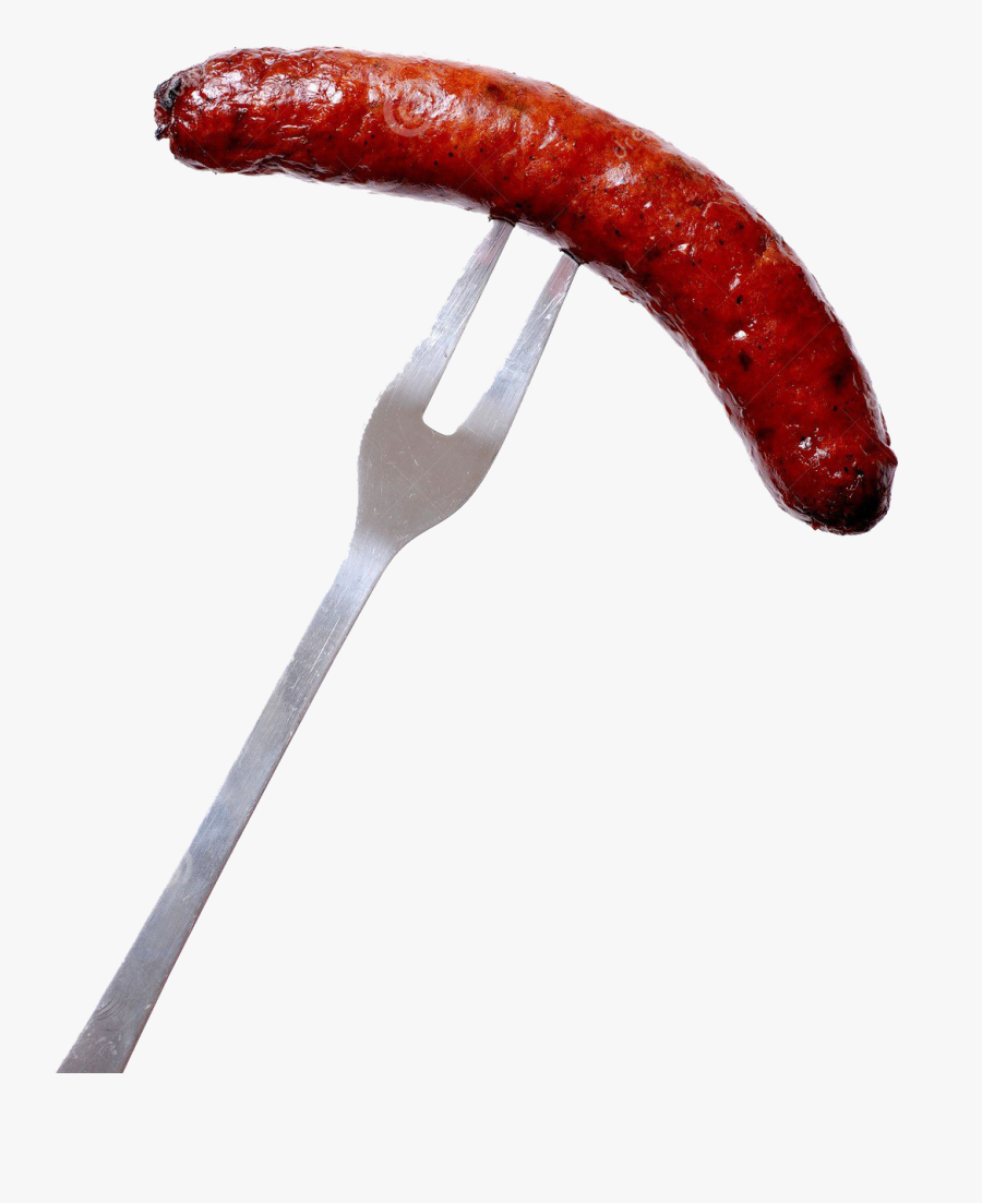 Hot Dog On A Fork, Transparent Clipart