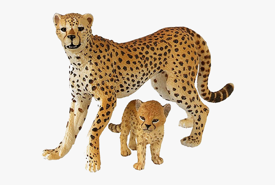 Cheetah Png Free Download - Cheetah Toy With Cub, Transparent Clipart