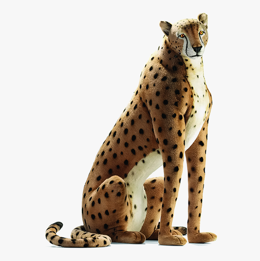 Sitting Cheetah Transparent Image - Life Size Cheetah Stuffed Animals, Transparent Clipart