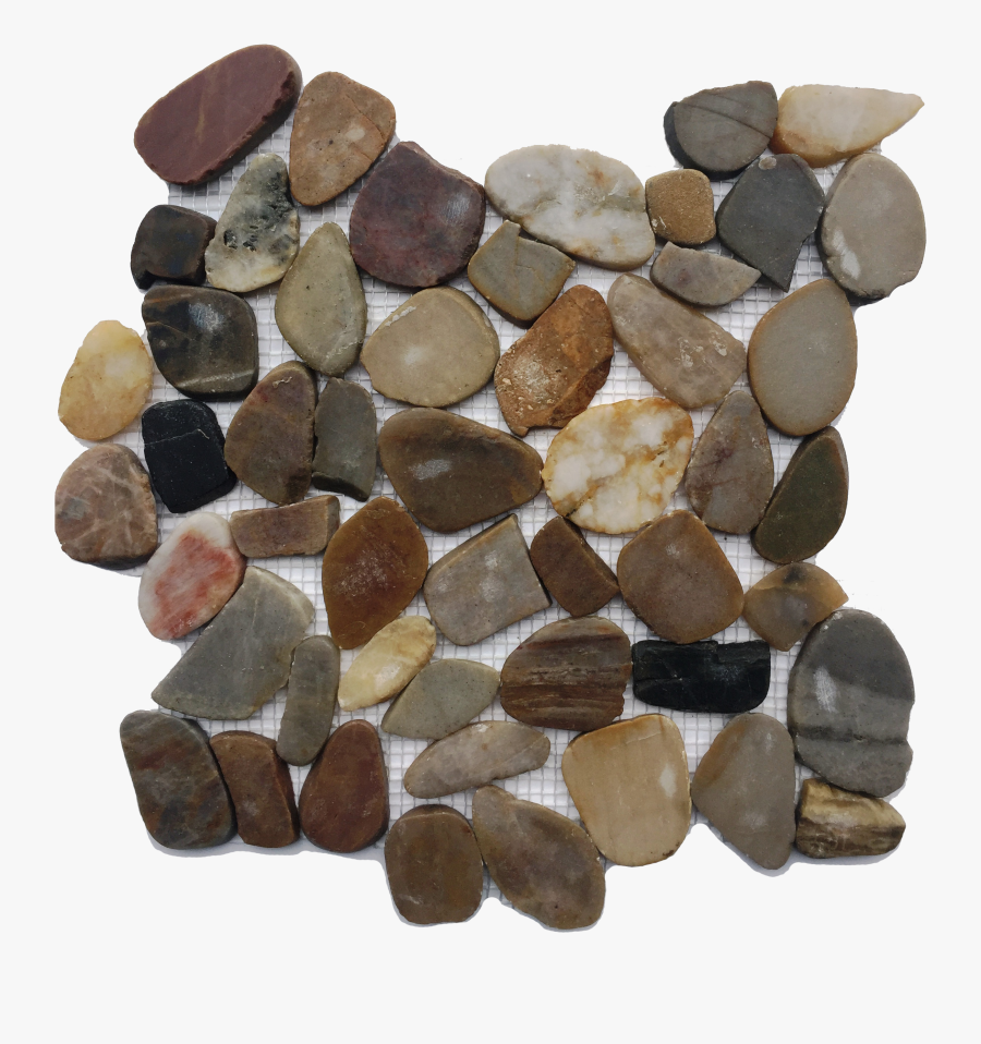 Hd Flat Polished Mixed - River Rock Tile, Transparent Clipart