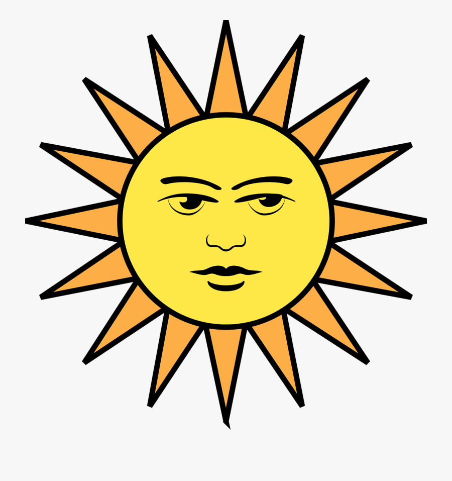 Burning Face Sun Symbol Png Image - Draw A Sun Step By Step, Transparent Clipart