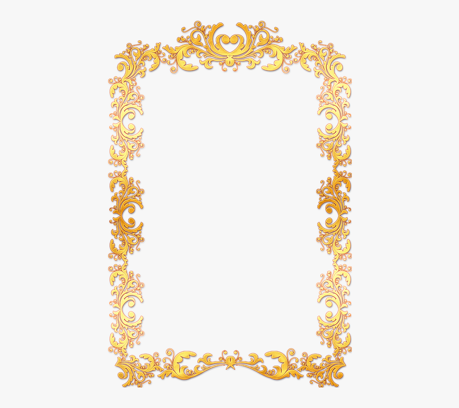 Frame, Ornate, Gold, Vintage, Portrait, Picture, Empty - Gold Picture Frame Portrait, Transparent Clipart