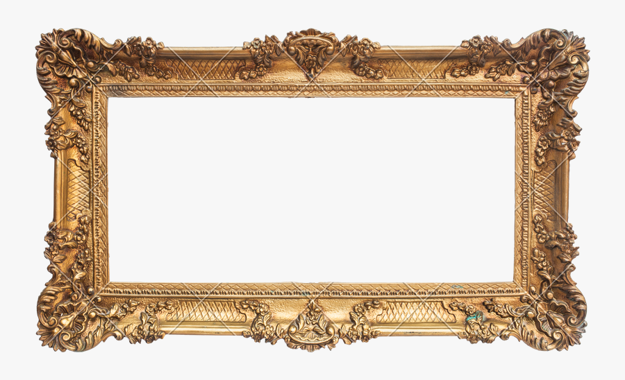 Antique Golden Frame - Landscape Picture Frame Png, Transparent Clipart