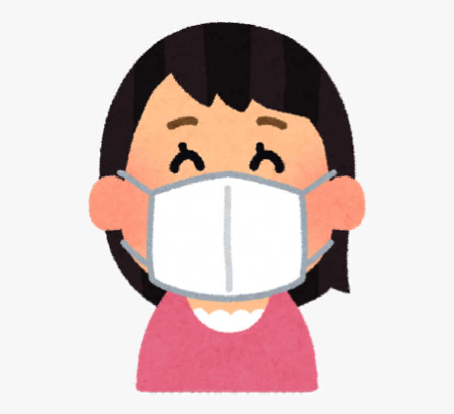 Sick Person Fever Clipart Wearing Surgical Mask Transparent - Surgical Mask Cartoon Png, Transparent Clipart