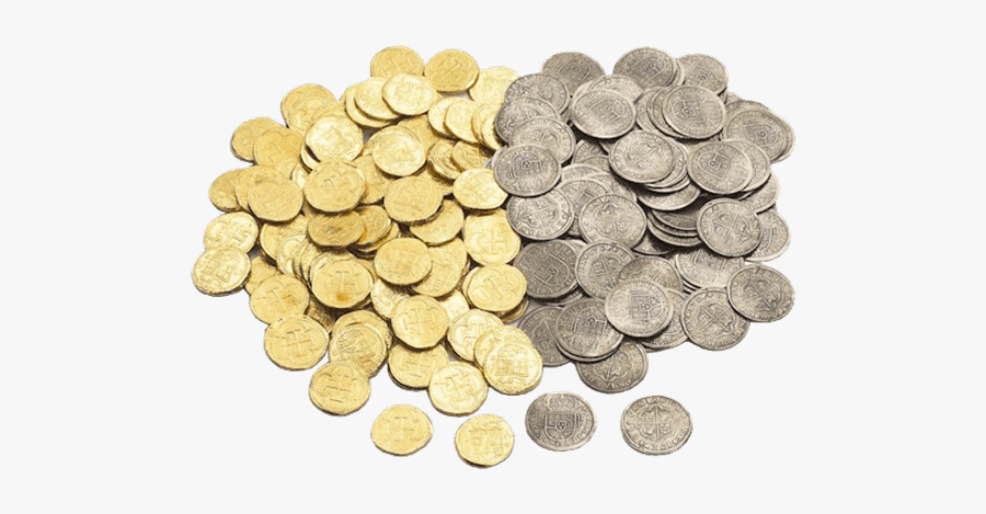 Clip Art Mixed Treasure Coins - Png De Monedas Piratas, Transparent Clipart