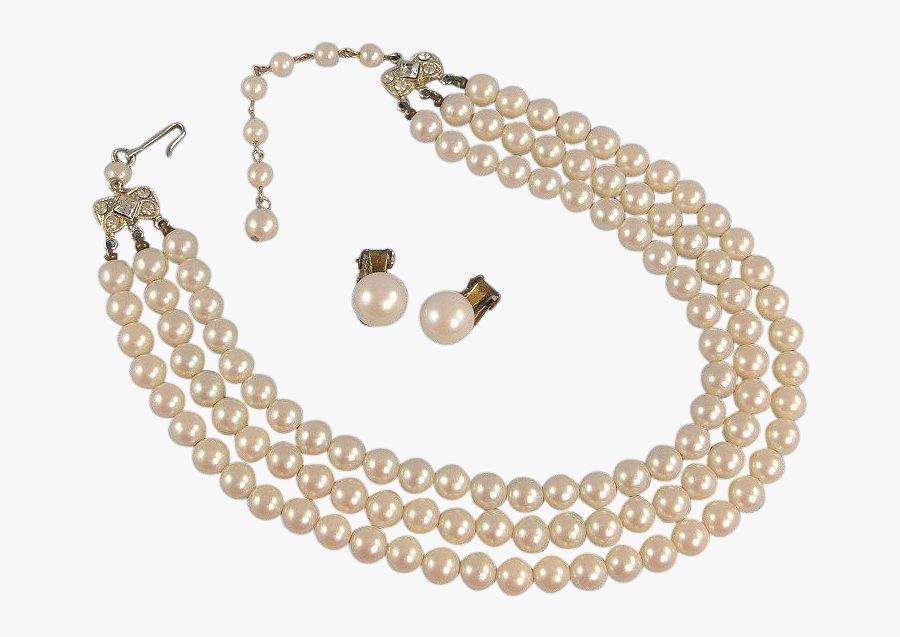 Transparent Pearls Clipart Png - Three Strand Faux Pearl Necklace, Transparent Clipart