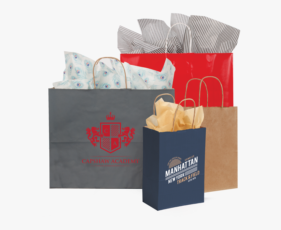 Paper Twist Handle Bags - Colored Paper Bag Transparent, Transparent Clipart