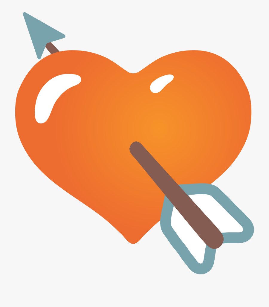 Arrow Heart Emoji Android , Png Download - Png Emoji Orange Heart, Transparent Clipart