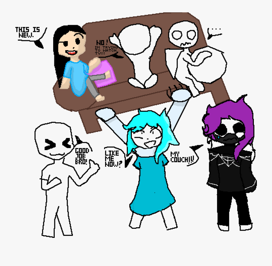 Watching Tv Clipart Drawing - Draw The Squad Lifting Couch, Transparent Clipart