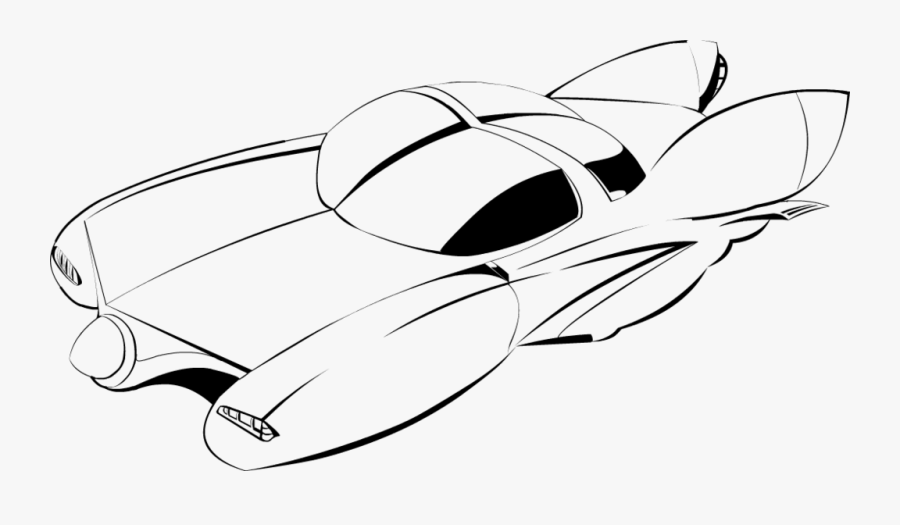 Futuristic Vector Retro Banner - Futuristic Car Clipart Black And White, Transparent Clipart